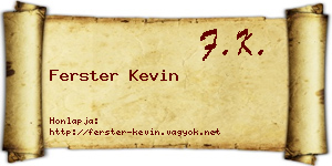 Ferster Kevin névjegykártya