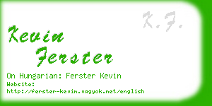 kevin ferster business card